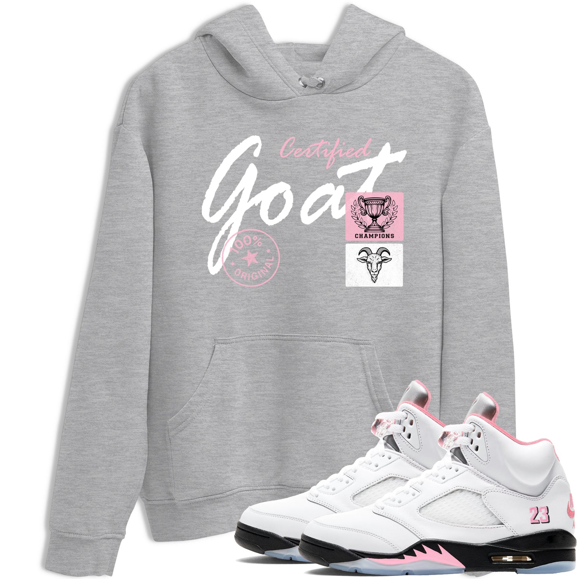 Sneaker match tees – Sneaker Tees To Match Air Jordan 5 35th Anniversary Shoes – Certified Goat Tee Heather Grey 1