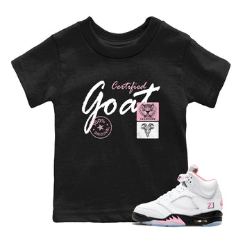 Sneaker match tees – Sneaker Tees To Match Air Jordan 5 35th Anniversary Shoes – Certified Goat Kids T-Shirt Black 1