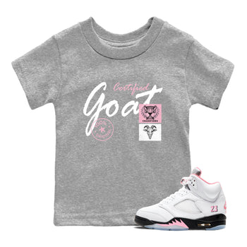 Sneaker match tees – Sneaker Tees To Match Air Jordan 5 35th Anniversary Shoes – Certified Goat Kids T-Shirt Heather Grey 1