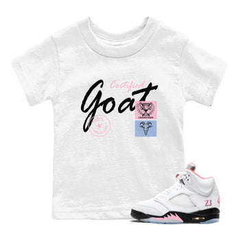 Sneaker match tees – Sneaker Tees To Match Air Jordan 5 35th Anniversary Shoes – Certified Goat Kids T-Shirt White 1