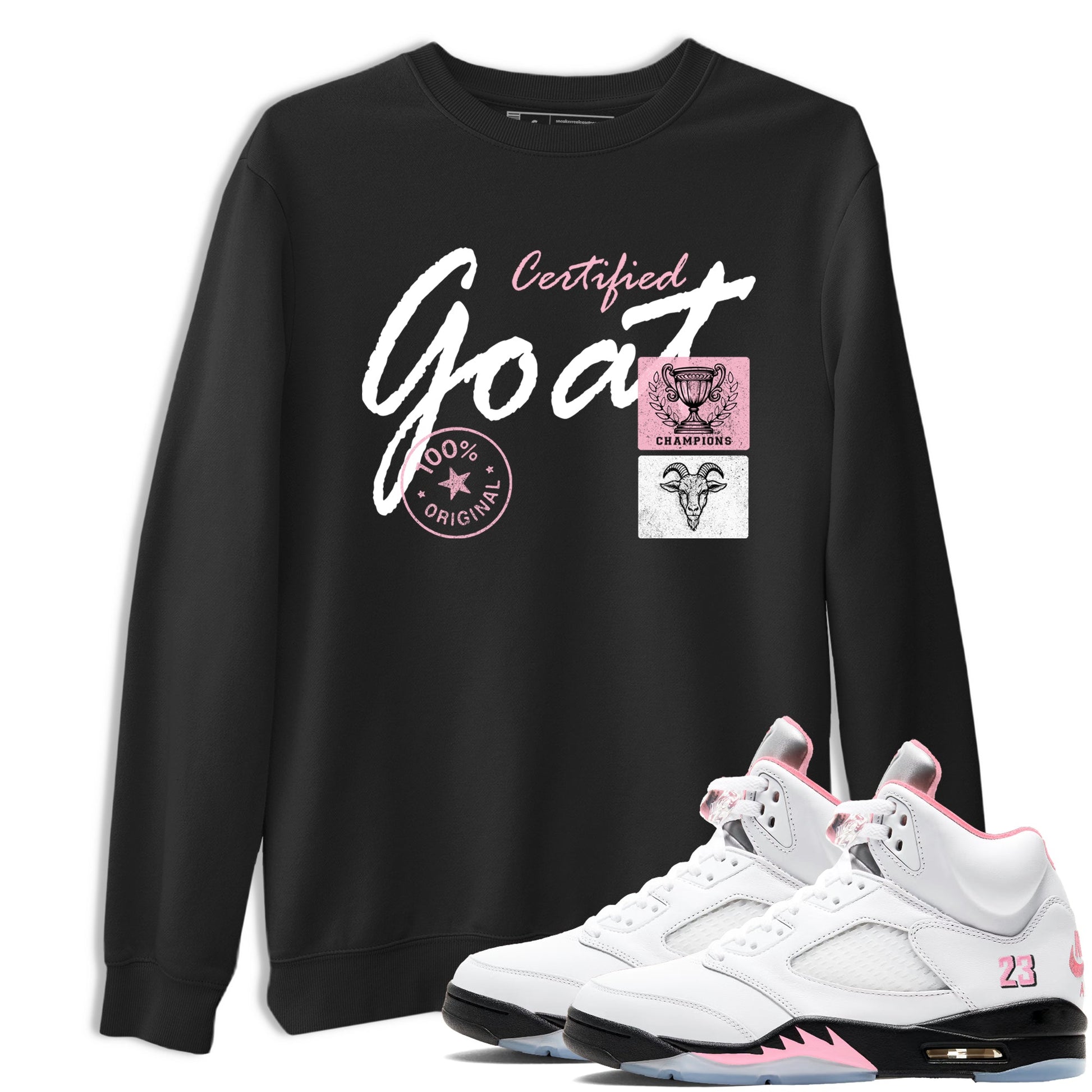 Sneaker match tees – Sneaker Tees To Match Air Jordan 5 35th Anniversary Shoes – Certified Goat Tee Black 1