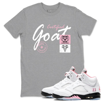 Sneaker match tees – Sneaker Tees To Match Air Jordan 5 35th Anniversary Shoes – Certified Goat Tee Heather Grey 1