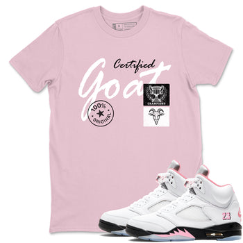 Sneaker match tees – Sneaker Tees To Match Air Jordan 5 35th Anniversary Shoes – Certified Goat Tee Pink 1