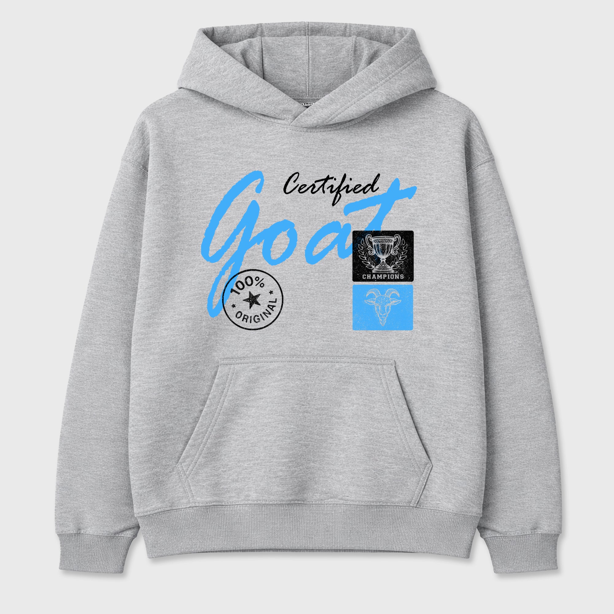 Certified Goat Graphic T-Shirt sneaker match tee designed for the Air Jordan 5 Black Carolina, featuring coordinated color options for a perfect streetwear match. Heather Grey 2 shirt.