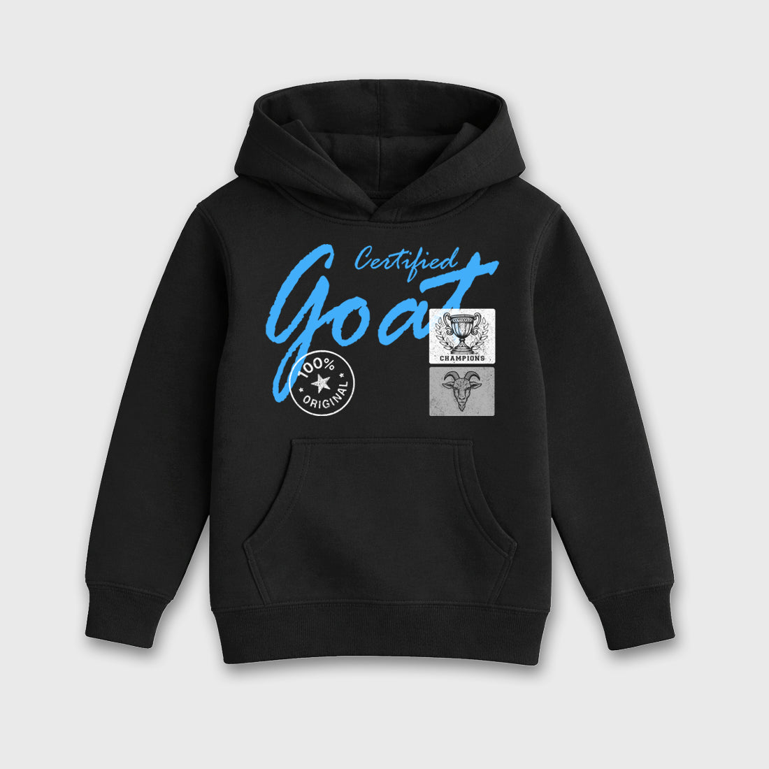Certified Goat affordable baby and kids t-shirt designed to match the Air Jordan 5 Black Carolina, featuring coordinated Black 2 options for the perfect little sneakerhead streetwear look.