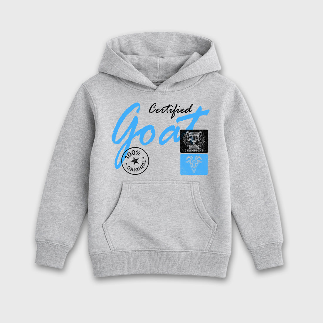 Certified Goat affordable baby and kids t-shirt designed to match the Air Jordan 5 Black Carolina, featuring coordinated Heather Grey 2 options for the perfect little sneakerhead streetwear look.
