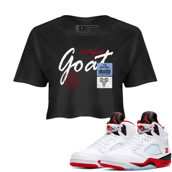 Certified Goat SNRT Sneaker Women's Top - Air Jordan 5 Fire Red - SNRT Sneaker T-shirts