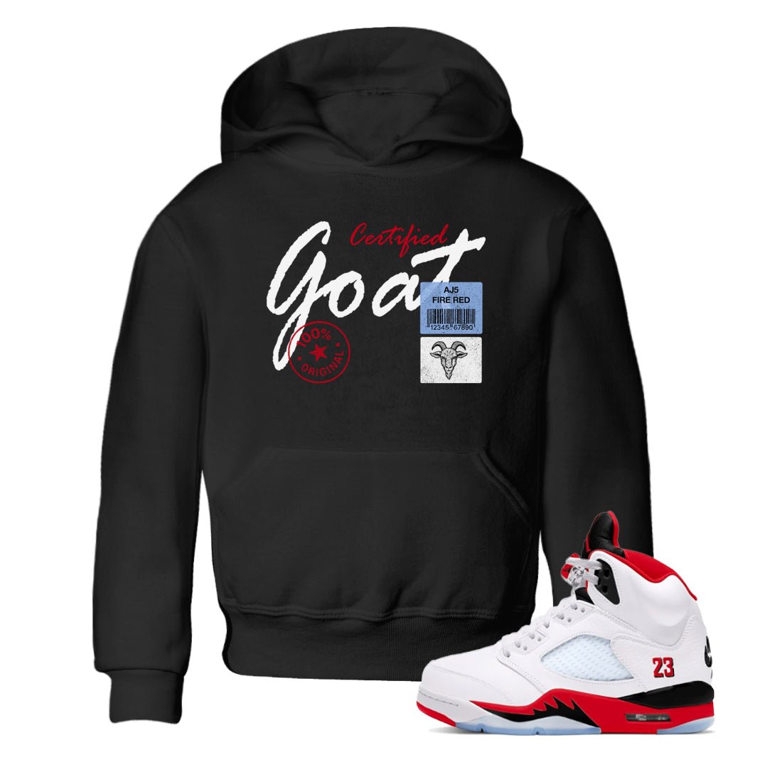 Certified Goat SNRT Sneaker Tees Kids - Air Jordan 5 Fire Red - SNRT Sneaker T-shirts