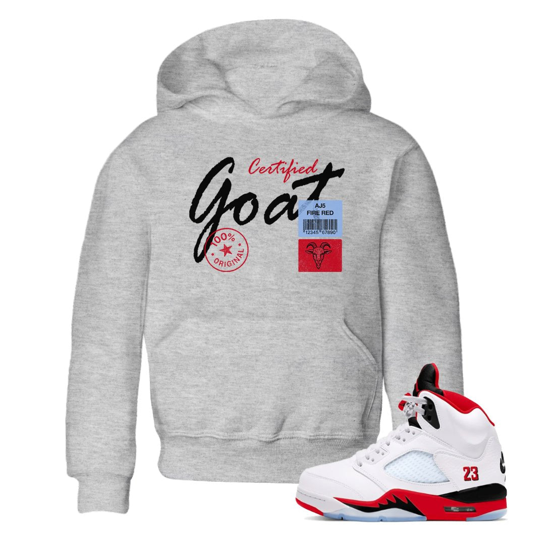 Certified Goat SNRT Sneaker Tees Kids - Air Jordan 5 Fire Red - SNRT Sneaker T-shirts