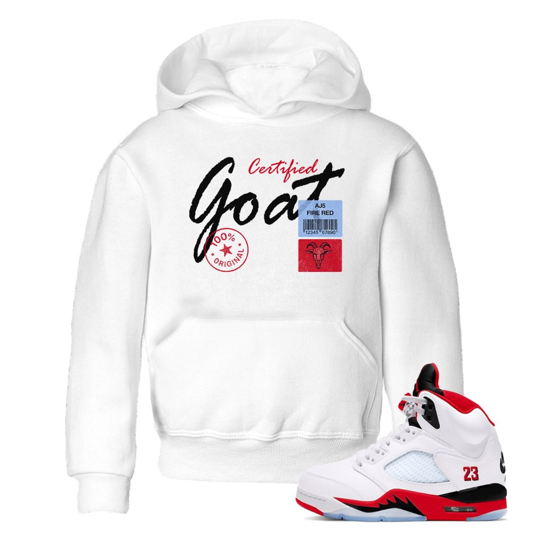 Certified Goat SNRT Sneaker Tees Kids - Air Jordan 5 Fire Red - SNRT Sneaker T-shirts