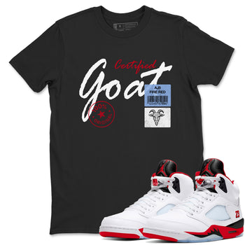 Certified Goat SNRT Sneaker Tees - Air Jordan 5 Fire Red