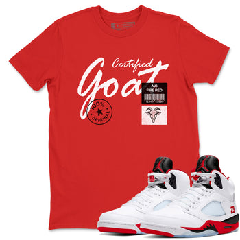 Certified Goat SNRT Sneaker Tees - Air Jordan 5 Fire Red