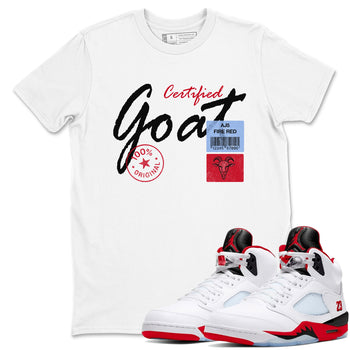 Certified Goat SNRT Sneaker Tees - Air Jordan 5 Fire Red