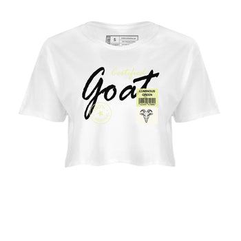 Sneaker match tees – Streetwear Graphic Tees Air Jordan 5 Luminous Green Sneakers – Certified Goat Graphic Crop T-Shirt White 2