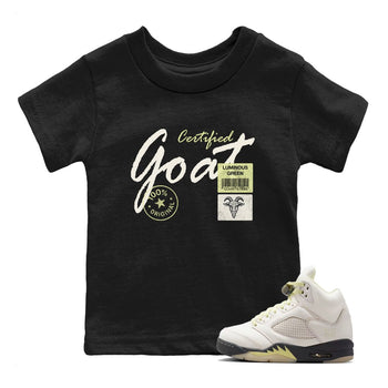 Sneaker match tees – Streetwear Graphic Tees Air Jordan 5 Luminous Green Sneakers – Certified Goat Kids Craphic T-Shirt Black 1