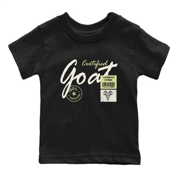 Sneaker match tees – Streetwear Graphic Tees Air Jordan 5 Luminous Green Sneakers – Certified Goat Kids Craphic T-Shirt Black 2