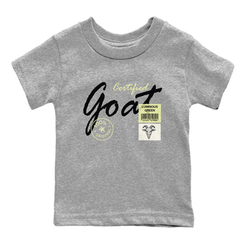 Sneaker match tees – Streetwear Graphic Tees Air Jordan 5 Luminous Green Sneakers – Certified Goat Kids Craphic T-Shirt Heather Grey 2