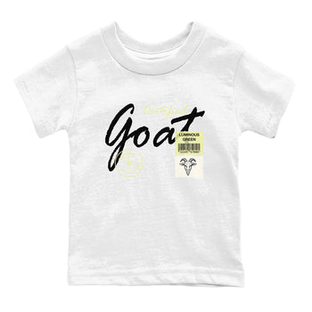 Sneaker match tees – Streetwear Graphic Tees Air Jordan 5 Luminous Green Sneakers – Certified Goat Kids Craphic T-Shirt White 2