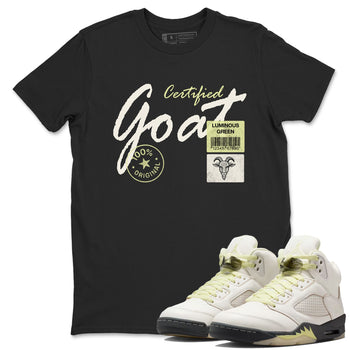 Sneaker match tees – Streetwear Graphic Tees Air Jordan 5 Luminous Green Sneakers – Certified Goat Graphic Tee Black 1