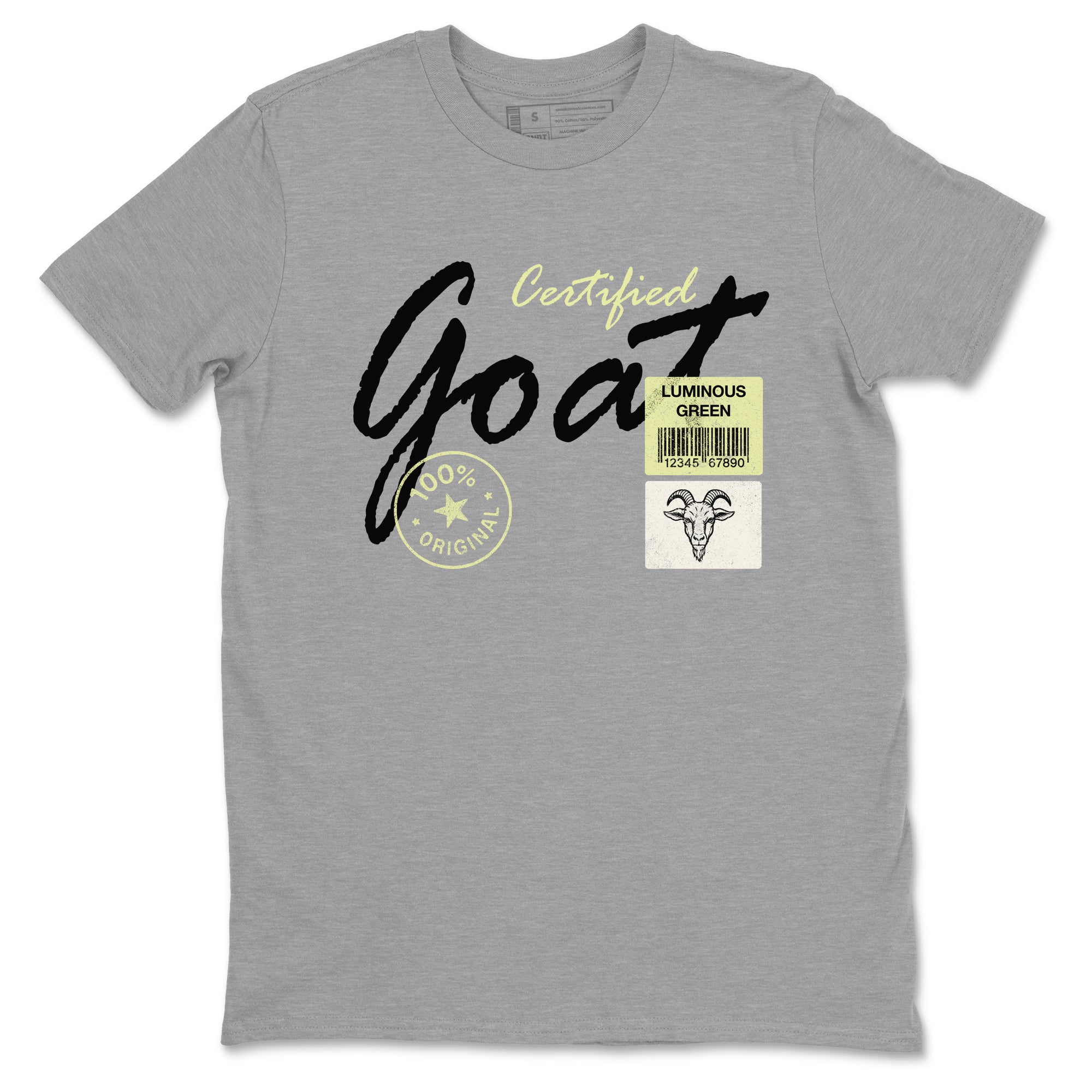 Sneaker match tees – Streetwear Graphic Tees Air Jordan 5 Luminous Green Sneakers – Certified Goat Graphic Tee Heather Grey 2
