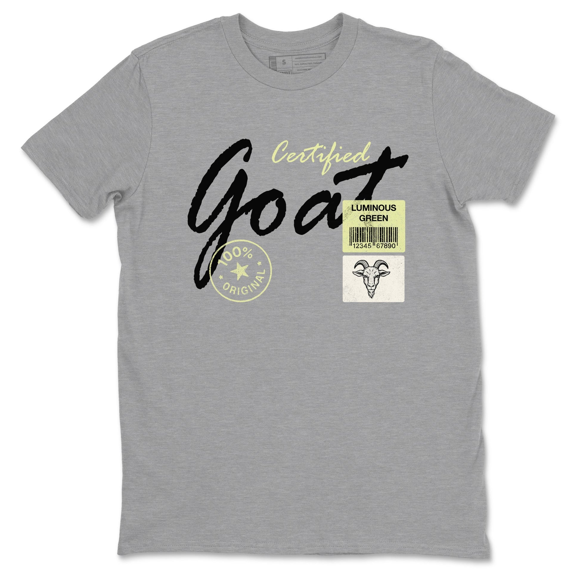 Sneaker match tees – Streetwear Graphic Tees Air Jordan 5 Luminous Green Sneakers – Certified Goat Graphic Tee Heather Grey 2