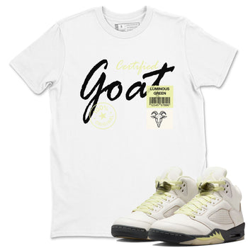 Sneaker match tees – Streetwear Graphic Tees Air Jordan 5 Luminous Green Sneakers – Certified Goat Graphic Tee White 1