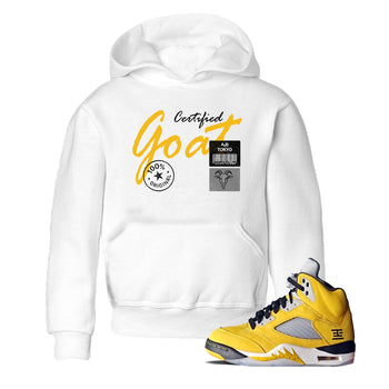 Sneaker match tees – Sneaker Tees To Match Air Jordan 5 Tokyo Shoes – Certified Goat Kids T-Shirt White 1