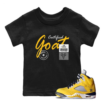 Sneaker match tees – Sneaker Tees To Match Air Jordan 5 Tokyo Shoes – Certified Goat Kids T-Shirt Black 1