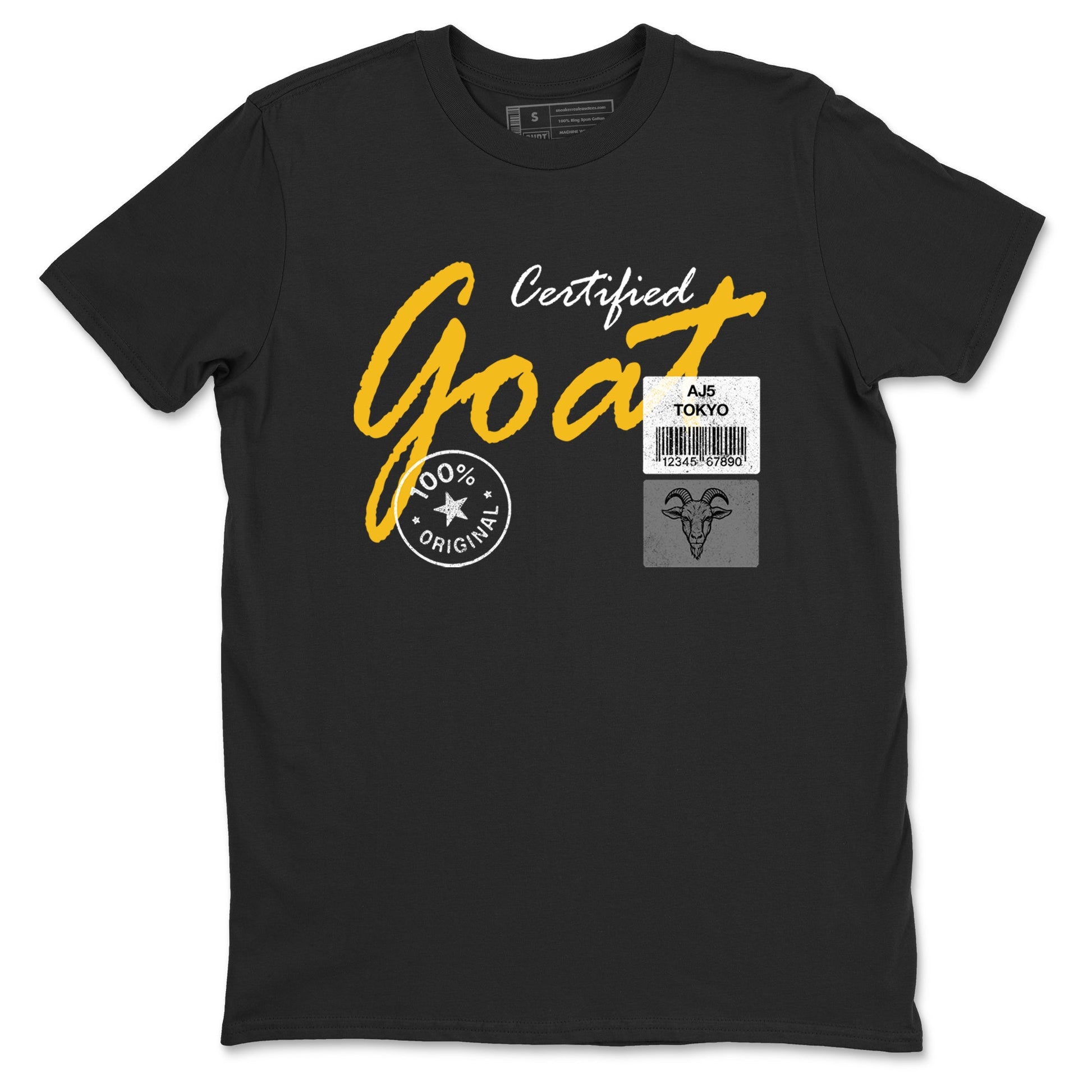 Sneaker match tees – Sneaker Tees To Match Air Jordan 5 Tokyo Shoes – Certified Goat Tee Black 2