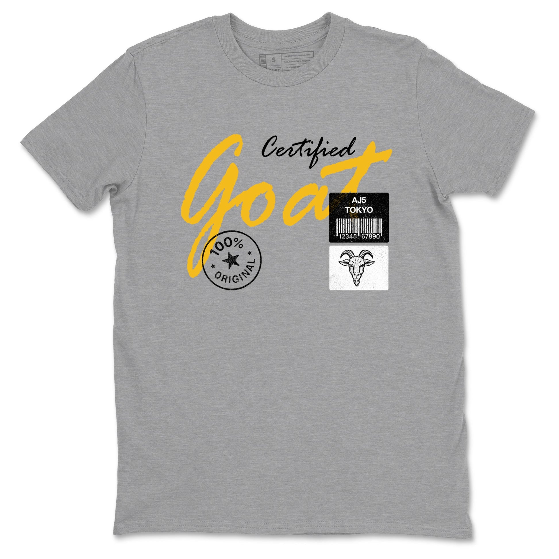 Sneaker match tees – Sneaker Tees To Match Air Jordan 5 Tokyo Shoes – Certified Goat Tee Heather Grey 2