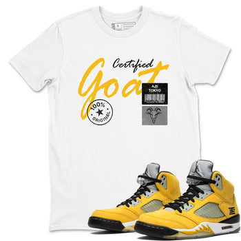 Sneaker match tees – Sneaker Tees To Match Air Jordan 5 Tokyo Shoes – Certified Goat Tee White 1