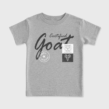 Sneakerfit for Sneakerheads – Sneaker Tees To Match Air Jordan 5 Wolf Grey Sneakers – Certified Goat Kids T-Shirt Heather Grey 2