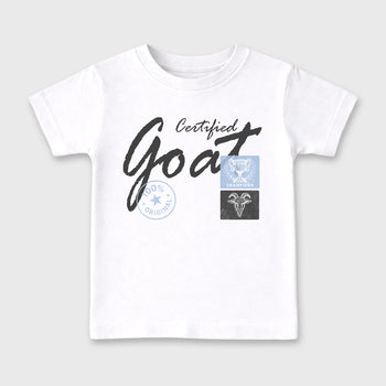 Sneakerfit for Sneakerheads – Sneaker Tees To Match Air Jordan 5 Wolf Grey Sneakers – Certified Goat Kids T-Shirt White 2