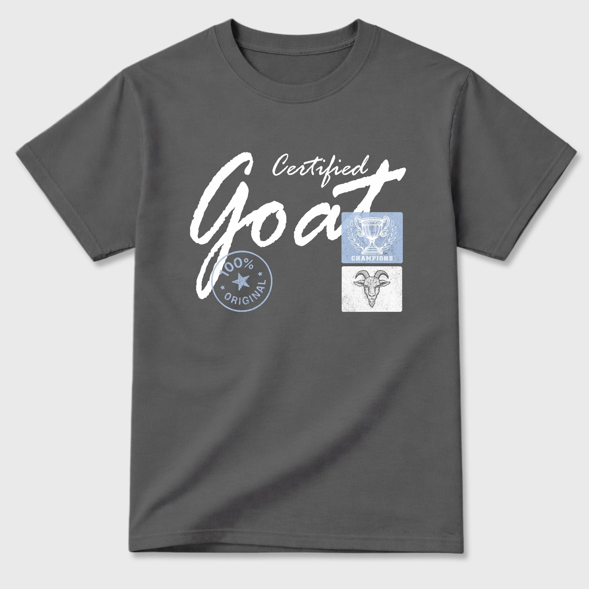 Sneakerfit for Sneakerheads – Sneaker Tees To Match Air Jordan 5 Wolf Grey Sneakers – Certified Goat Tee Cool Grey 2