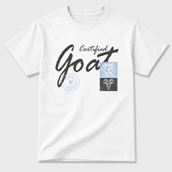 Sneakerfit for Sneakerheads – Sneaker Tees To Match Air Jordan 5 Wolf Grey Sneakers – Certified Goat Tee White 2