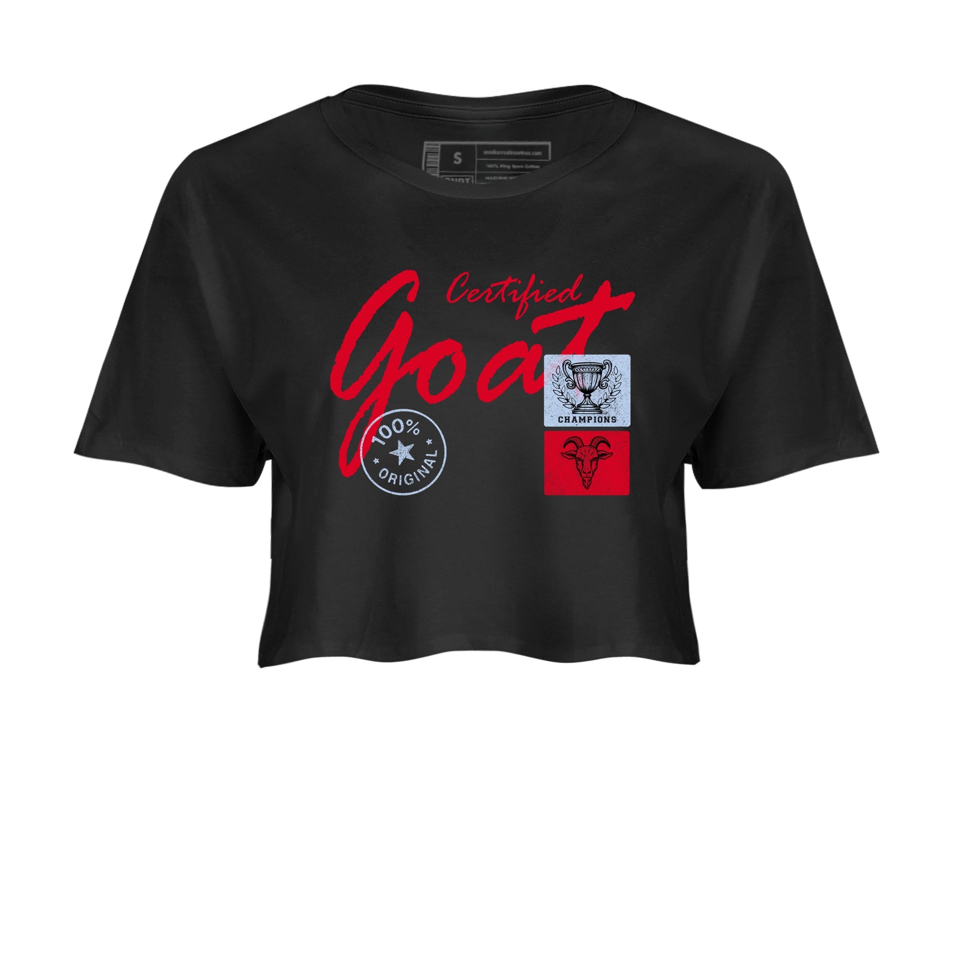 Sneaker match tees – Sneaker Tees To Match Air Jordan 6 Reverse Infrared Shoes – Certified Goat Crop T-Shirt Black 2