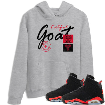 Sneaker match tees – Sneaker Tees To Match Air Jordan 6 Reverse Infrared Shoes – Certified Goat Tee Heather Grey 1