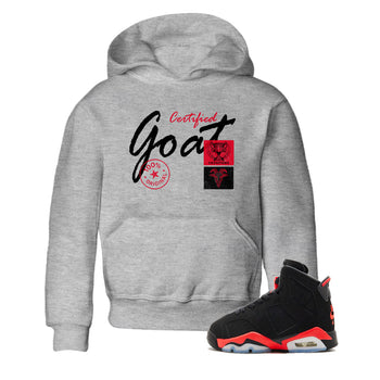 Sneaker match tees – Sneaker Tees To Match Air Jordan 6 Reverse Infrared Shoes – Certified Goat Kids T-Shirt Heather Grey 1