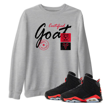 Sneaker match tees – Sneaker Tees To Match Air Jordan 6 Reverse Infrared Shoes – Certified Goat Tee Heather Grey 1
