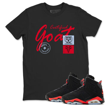 Sneaker match tees – Sneaker Tees To Match Air Jordan 6 Reverse Infrared Shoes – Certified Goat Tee Black 1