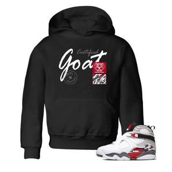 Sneaker Threads – Sneaker Tees To Match Air Jordan 8 Bunny – Certified Goat Youth Graphic Tee Black 1. Perfect for Jordan releases 2025 colorways.
