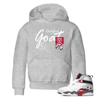 Sneaker Threads – Sneaker Tees To Match Air Jordan 8 Bunny – Certified Goat Youth Graphic Tee Heather Grey 1. Perfect for Jordan releases 2025 colorways.
