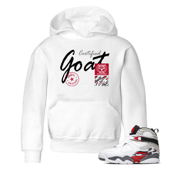 Sneaker Threads – Sneaker Tees To Match Air Jordan 8 Bunny – Certified Goat Youth Graphic Tee White 1. Perfect for Jordan releases 2025 colorways.