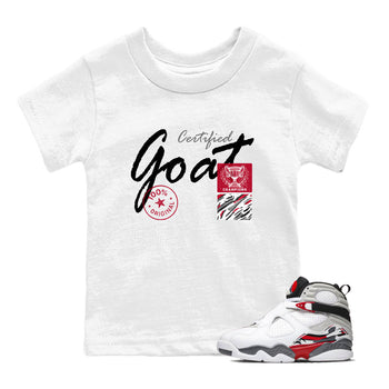 Sneaker Threads – Sneaker Tees To Match Air Jordan 8 Bunny – Certified Goat Youth Graphic Tee White 1. Perfect for Jordan releases 2025 colorways.