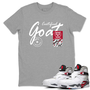Sneaker Threads – Sneaker Tees To Match Air Jordan 8 Bunny – Certified Goat Graphic Tee Heather Grey 1. Perfect for Jordan releases 2025 colorways.