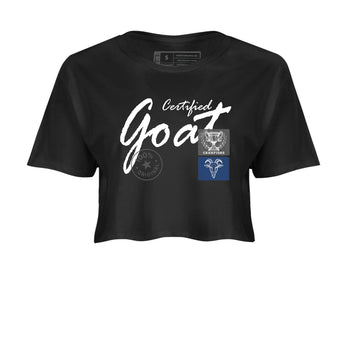 Sneaker match tees – Sneaker Tees To Match Air Jordan 9 Flint Grey Shoes – Certified Goat Crop T-Shirt Black 2