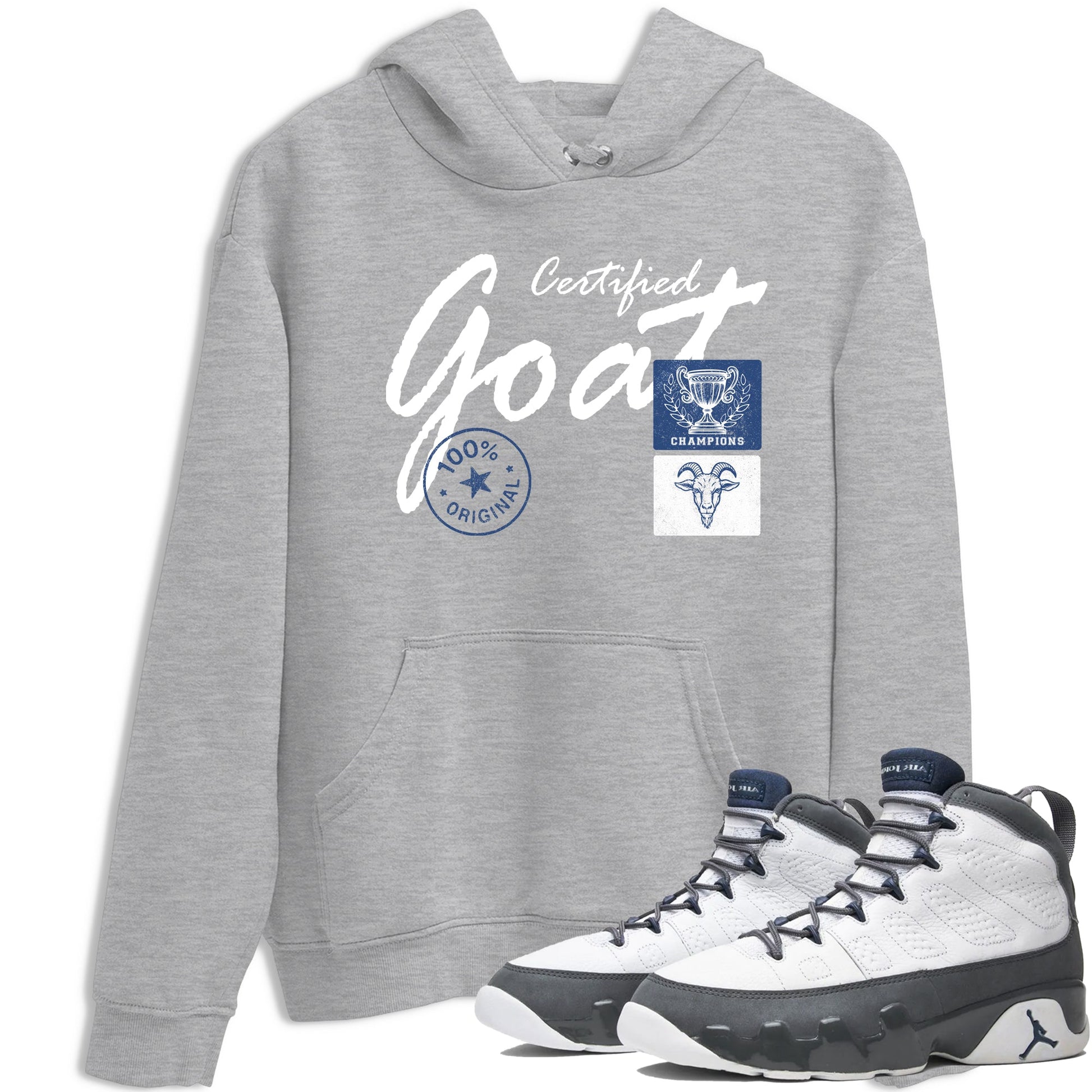 Sneaker match tees – Sneaker Tees To Match Air Jordan 9 Flint Grey Shoes – Certified Goat Tee Heather Grey 1