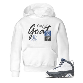 Sneaker match tees – Sneaker Tees To Match Air Jordan 9 Flint Grey Shoes – Certified Goat Kids T-Shirt White 1