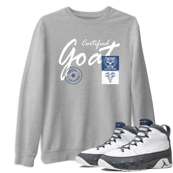 Sneaker match tees – Sneaker Tees To Match Air Jordan 9 Flint Grey Shoes – Certified Goat Tee Heather Grey 1