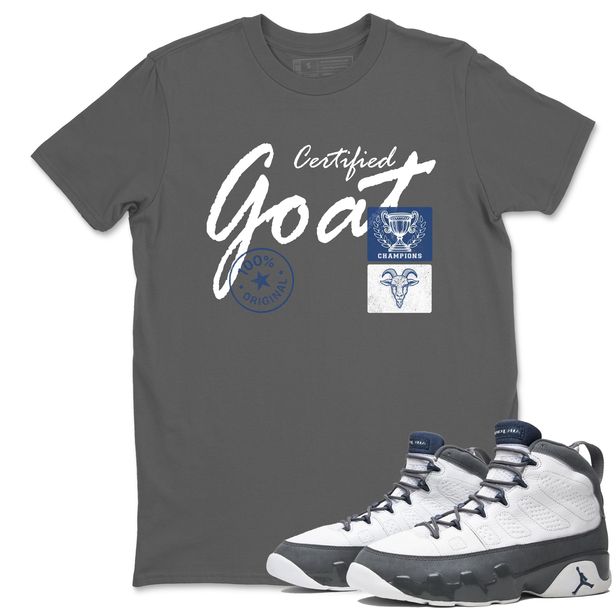 Sneaker match tees – Sneaker Tees To Match Air Jordan 9 Flint Grey Shoes – Certified Goat Tee Cool Grey 1